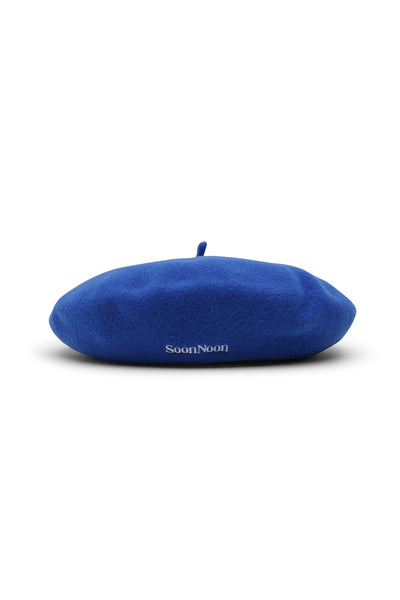 Unisex blue beret hat in 100% wool felt, by SoonNoon in Stockholm