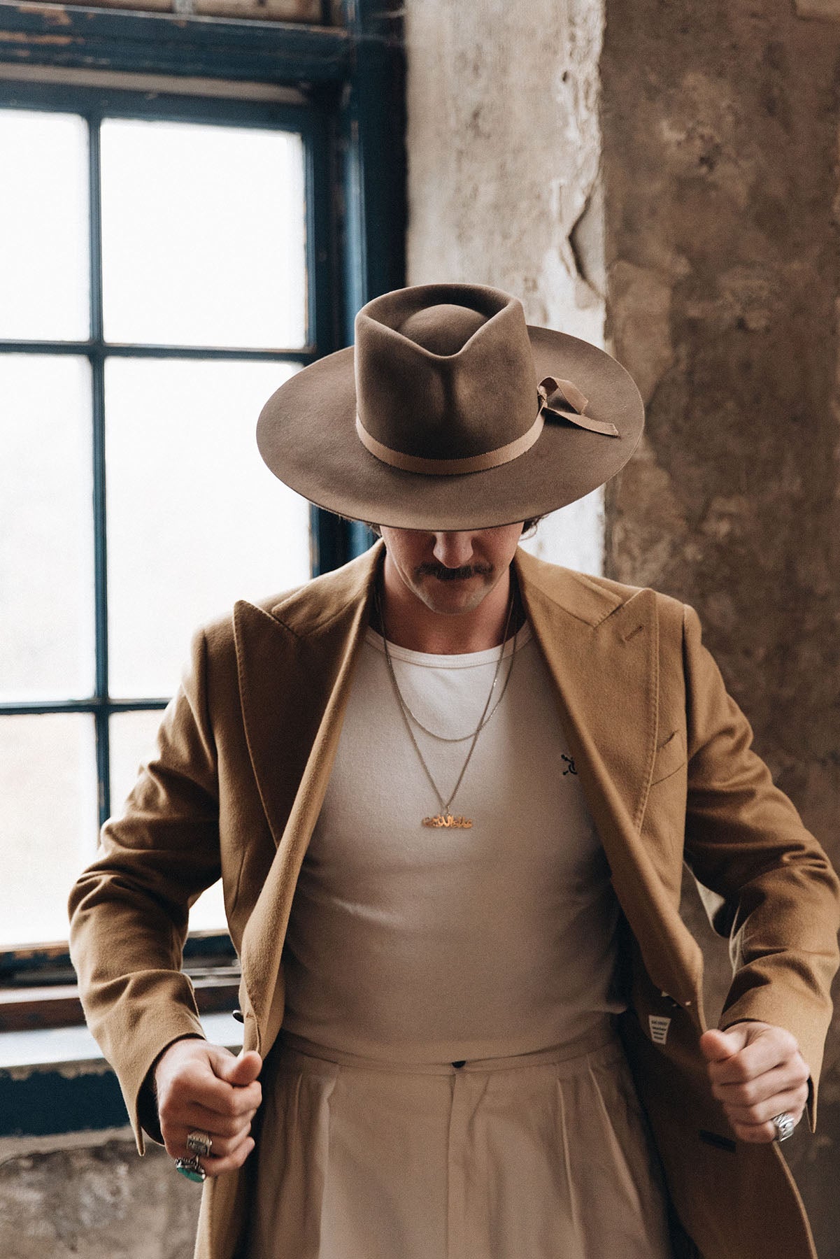 Brown fedora hat