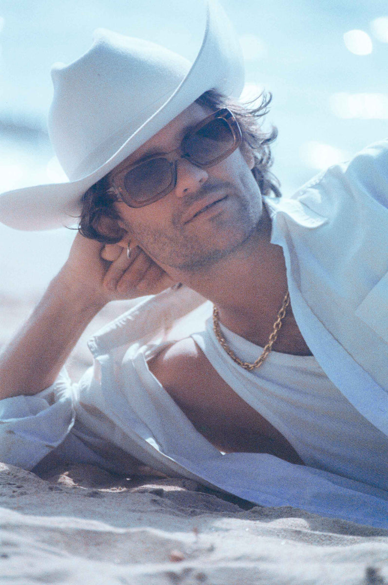 White felt cowboy hat style handmade by SoonNoon in Stockholm