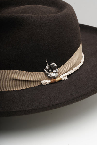 dark brown fedora hat