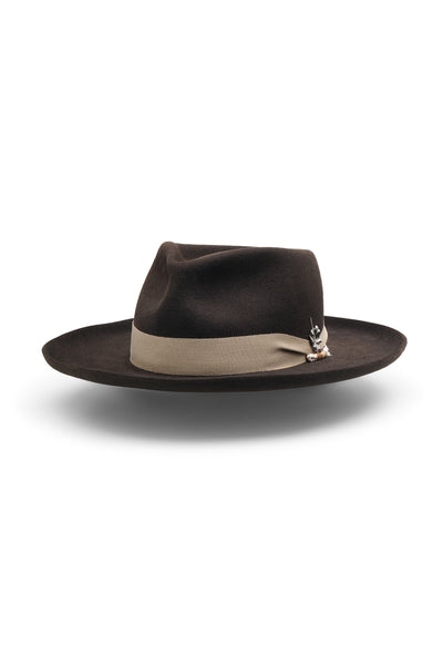 dark brown fedora hat