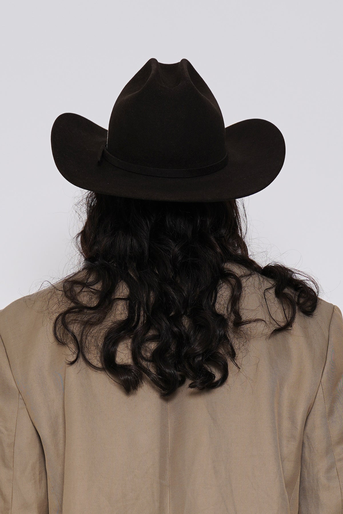 Dark brown felt cowboy hat handmade by SoonNoon in Stockholm