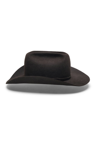 Dark brown felt cowboy hat handmade by SoonNoon in Stockholm