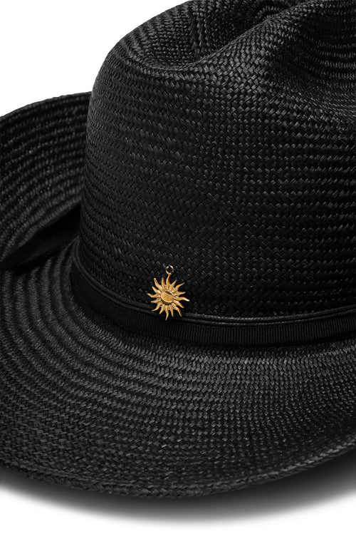 Black premium cowboy straw hat by SoonNoon hats