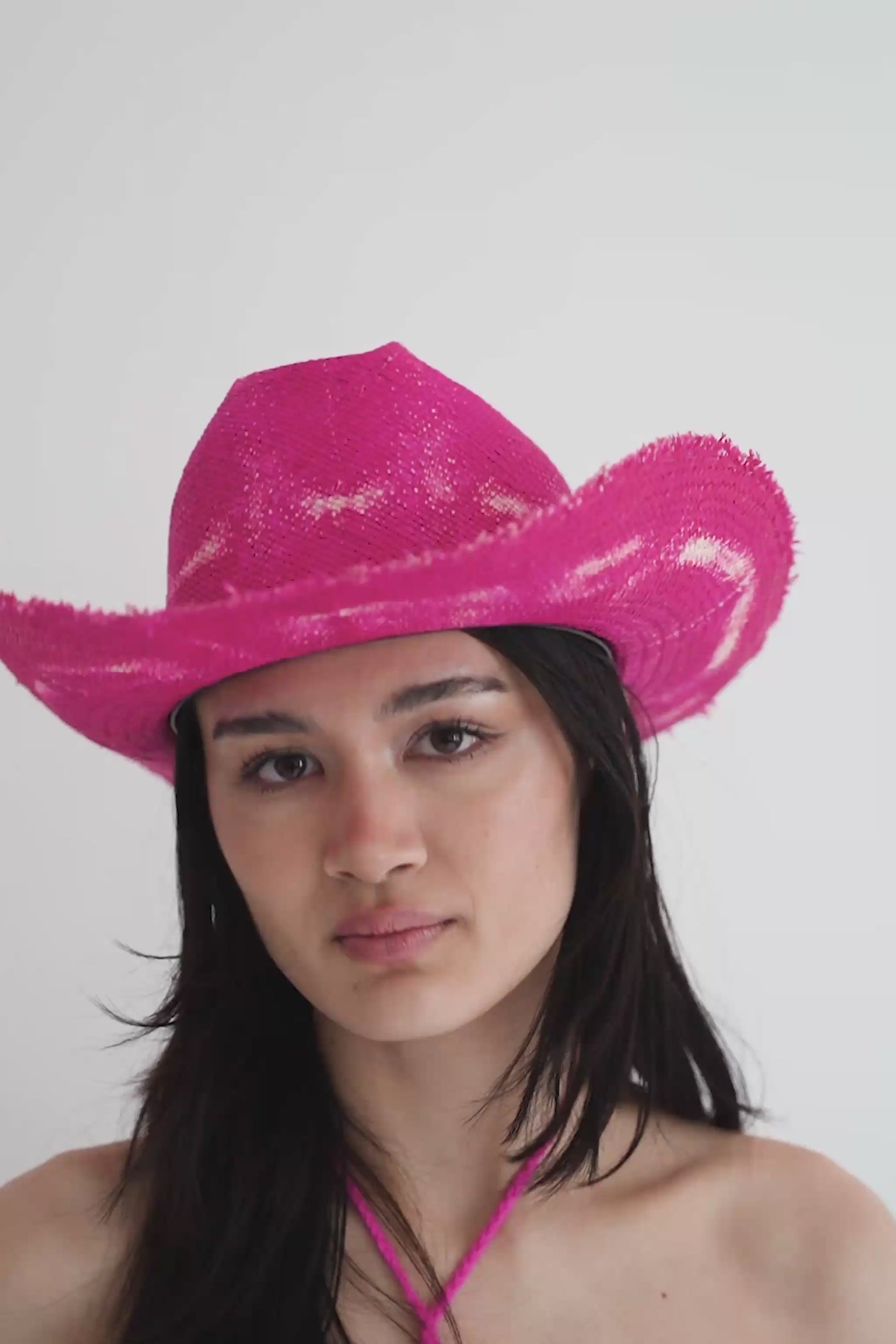 Pink white tie-dye straw cowboy hat handmade by SoonNoon Hats in Stockholm