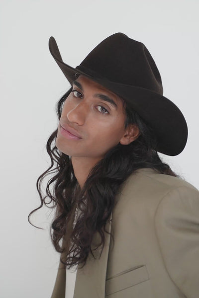 dark brown cowboy hat