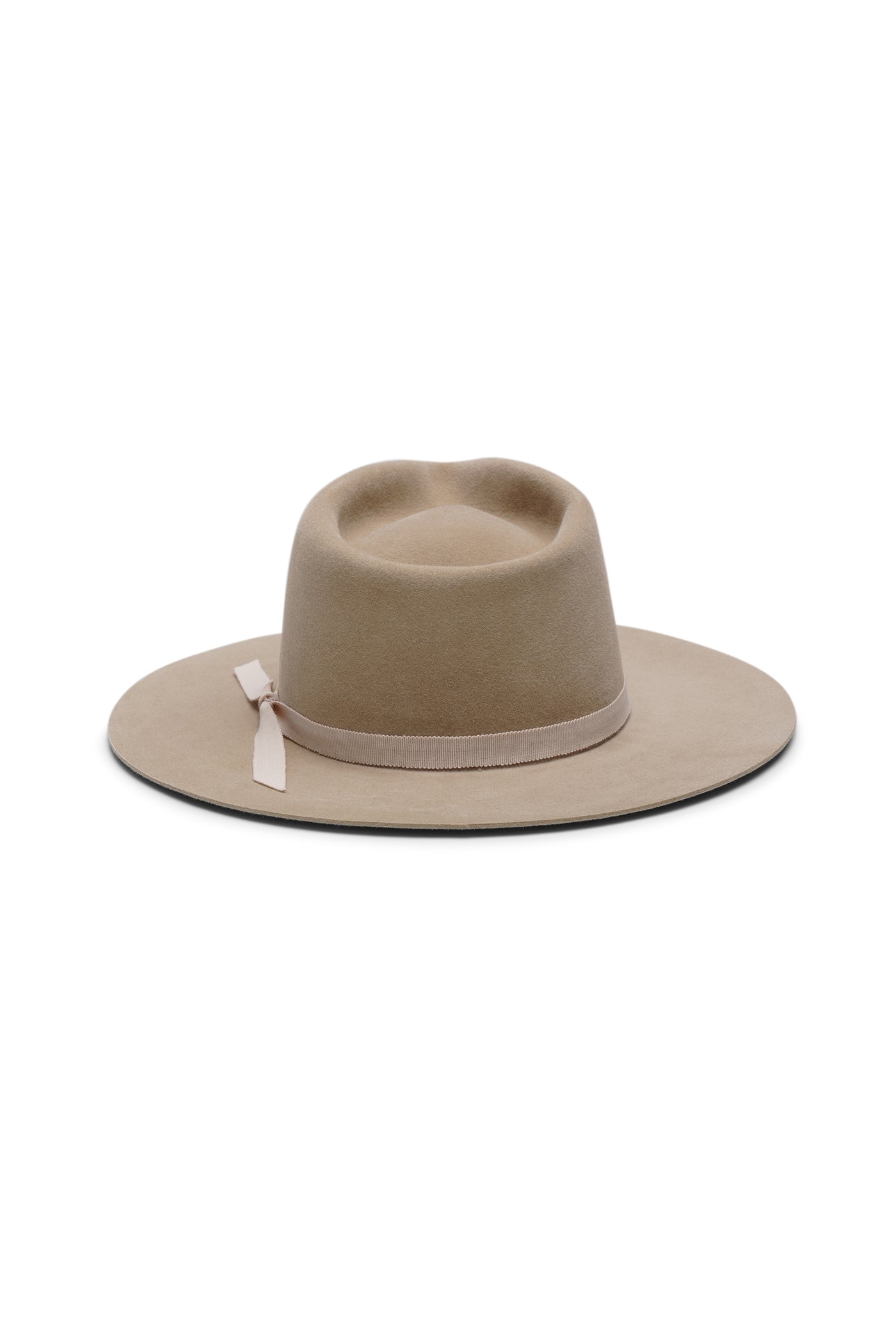 Beige fur felt fedora hat with a wide brim and light beige ribbon. Unisex hat style in various sizes and colors. We ship worldwide. Shop now. Each SoonNoon hat is handmade with unique character in Stockholm, Sweden.