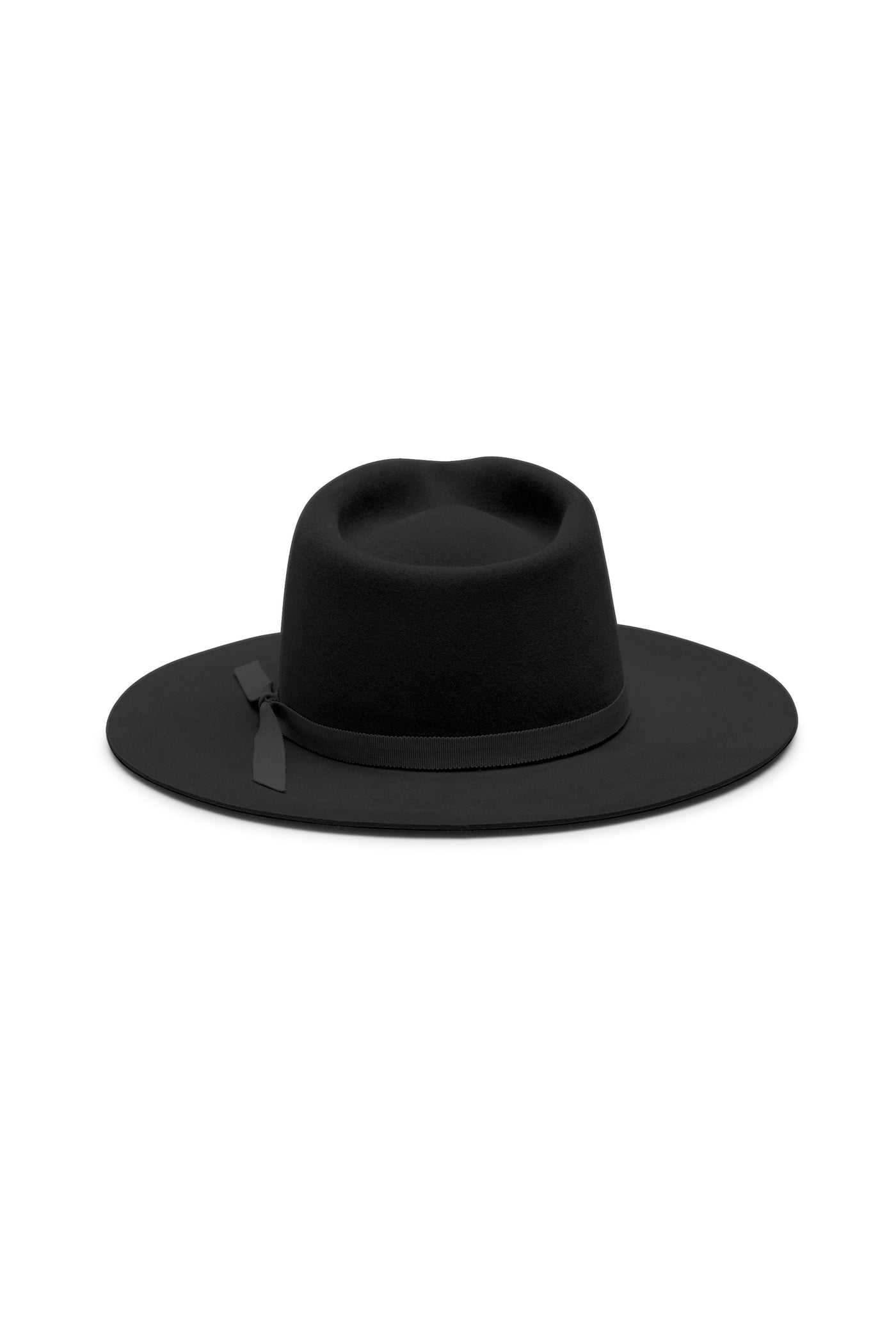 Black 100% fur felt fedora hat with a wide brim, black ribbon and tear drop crown. Unisex hat style in various sizes and colors. We ship worldwide. Shop now. Each SoonNoon hat is handmade with unique character in Stockholm, Sweden.